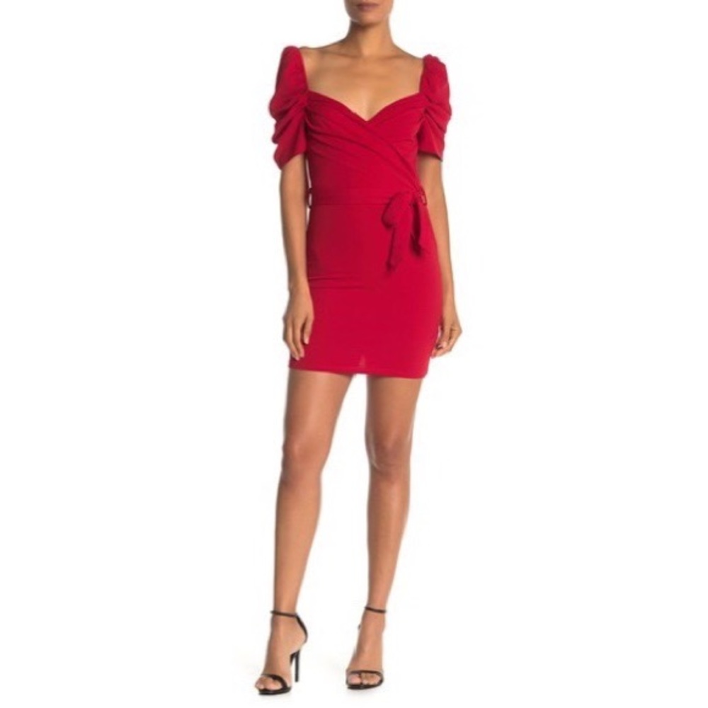 MAX & ASH Wrap Puff Sleeve Dress